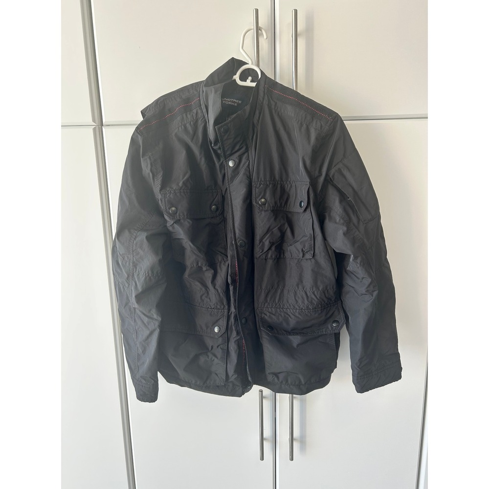 Roundtree & Yorke Mens M Black Field Jacket Utility Multi Pocket Full Zip Coat